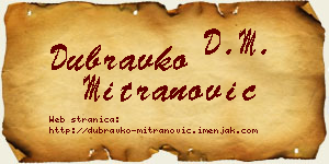 Dubravko Mitranović vizit kartica